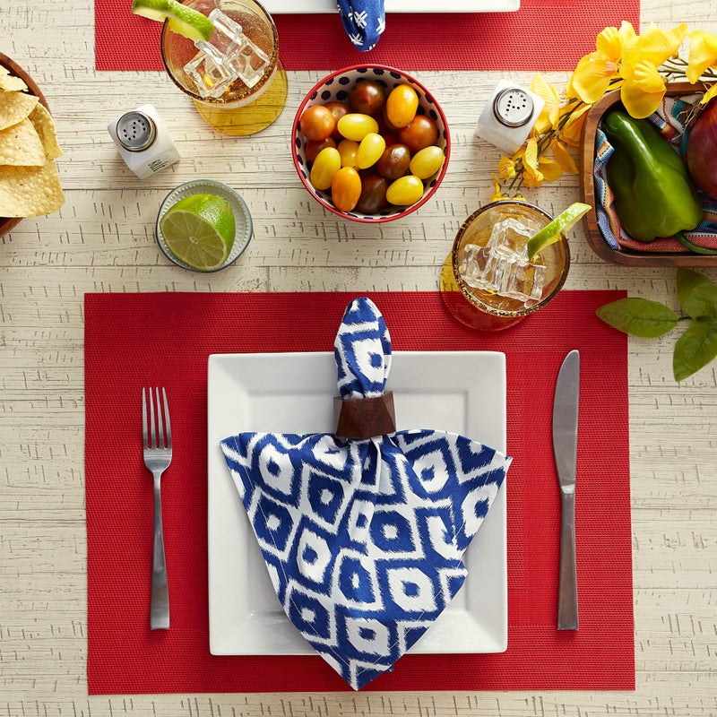 DII PVC Tabletop Collection Woven Indoor/Outdoor, Placemat Set, 13x17.25, Tango Red, 6 Piece - Image 4